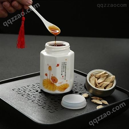 陶瓷蜂蜜瓶膏方罐化妆品罐 液体旋口罐 陶瓷茶叶罐logo定制