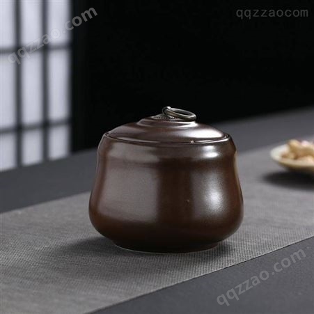 汝窑茶叶罐 哥窑红釉红茶储茶罐醒茶罐 陶瓷罐礼盒装礼品定制 茶具密封罐
