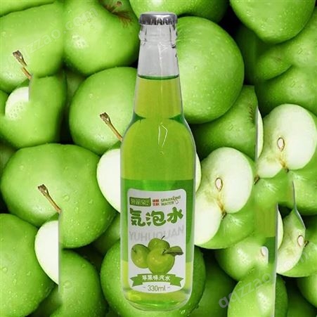 气泡水苹果味汽水330ml玻璃瓶装果味饮品碳酸饮料