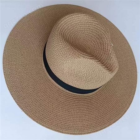 亚马逊夏季帽子巴拿马草帽英伦礼帽男女士可折叠遮阳沙滩帽防晒帽