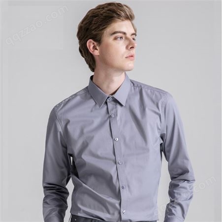 佛山衬衫定制 商务休闲衬衣 男士衬衫定做纯色职业装工装定制