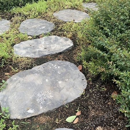 天然青石板踏步石户外花园庭院铺路石草坪院子汀步石