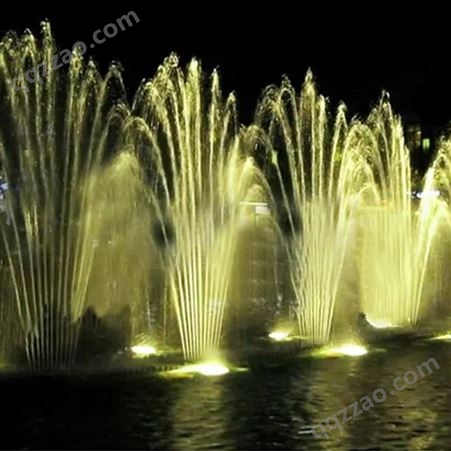 广场旱地音乐喷泉 凤尾喷头 各种喷 头水型形状变化 管道隐藏式美观