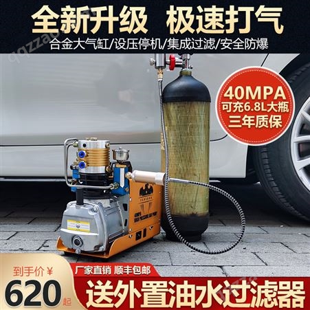 气动高压打气机30Mpa高压气泵40Mpa小型水冷单缸电动充气泵