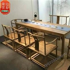 老榆木桌椅组合 实木泡茶桌 现代简约中式榆木茶几台 定制