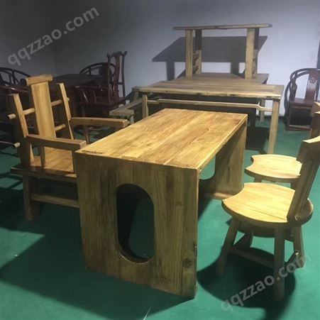 中式复古老榆木实木客用室内简约实用桌子餐桌