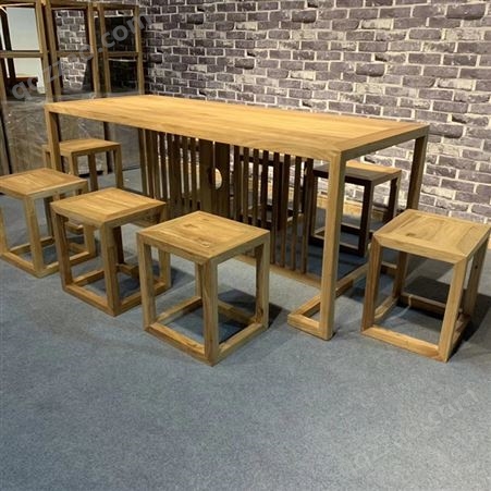 家用休闲桌 舒适办公桌 老榆木实木桌 中式风格