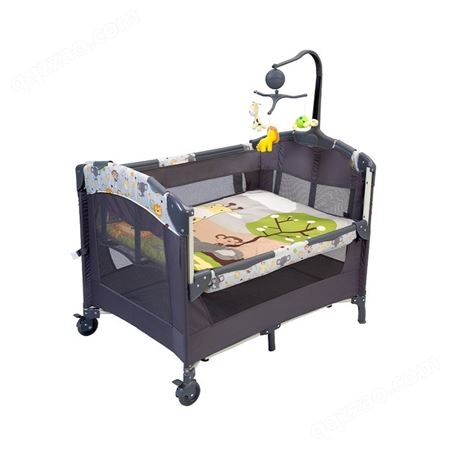 现货代发便携式床边bb床可调节高度折叠婴儿床边床
