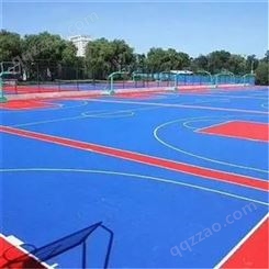 硅PU篮球场 承接各类球场施工铺设 硅pu韧性防滑 体育设施