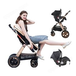 儿童三合一高景观多功能婴儿推车带提篮安全座椅便携可折叠手推车