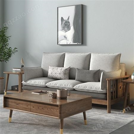 新中式实木沙发组合 大小户型 现代简约禅意古典别墅家具 可定做