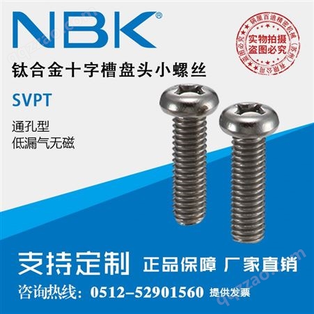 SVPT-M3-6日本NBK 无磁真空低排气钛合金十字槽盘头通孔小螺丝紧固件