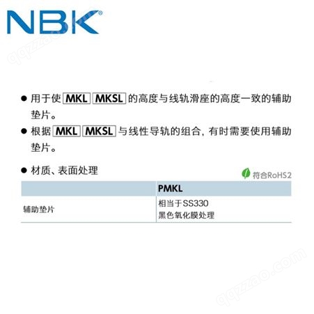 日本NBK PMKL导轨钳制器用辅助垫片垫块制动器增高块 MKL MKSL用