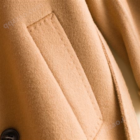 2022秋冬新款经典双排扣全羊毛外套中长款双面手工羊绒呢子大衣女
