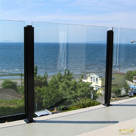 304不锈钢楼梯护栏扶手u型槽阳台钢化玻璃栏杆别墅围栏立柱装现代