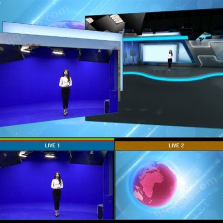 真三维虚拟演播室系统 虚拟结合 无轨跟踪 融媒体演播室