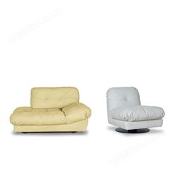 baxter网红沙发磨砂皮科技布翻毛皮单人位异型网红地板沙发软Sofa