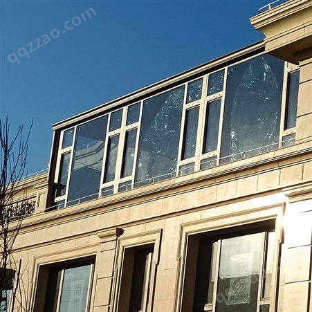 铝合金露台玻璃阳光房 隔热遮雨 人字形样式 选康达金属
