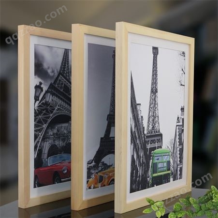 实木相框摆台挂墙7寸16寸创意木质相架照片画框 咏联 F020