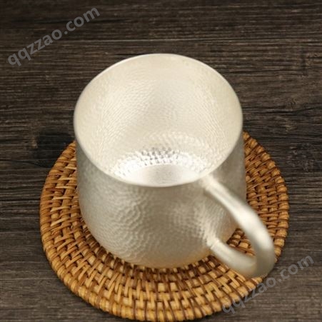 银水杯999主人杯纯银茶杯子单杯茶盏礼品套装功夫茶带盖茶缸