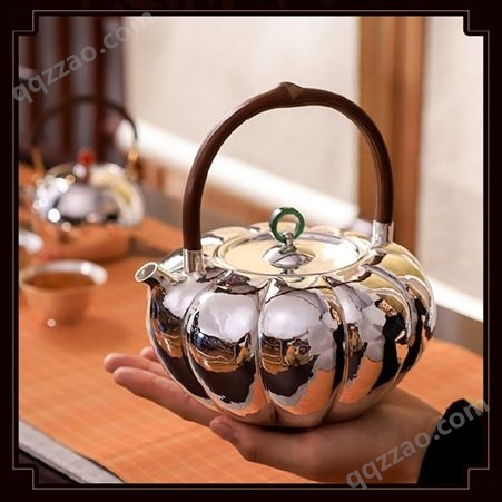 手工银茶壶 家用茶道银茶具煮茶器 纯银999烧水壶大容量煮水壶