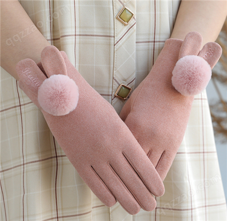 斐盛 冬天学生韩版加厚手套 厂家批发 可爱保暖毛绒手套女士
