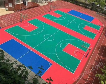 广西北海篮球场地胶铺设户外篮球场地防水可定制