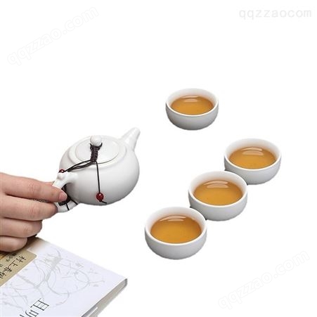 旅行茶具 便携套装 定窑功夫陶瓷一壶四 杯可印广告LOGO 礼品