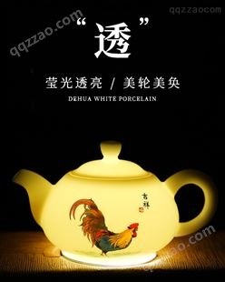 陶瓷羊脂玉大号盖碗高白瓷三才敬茶碗功夫茶具茶壶可定制logo